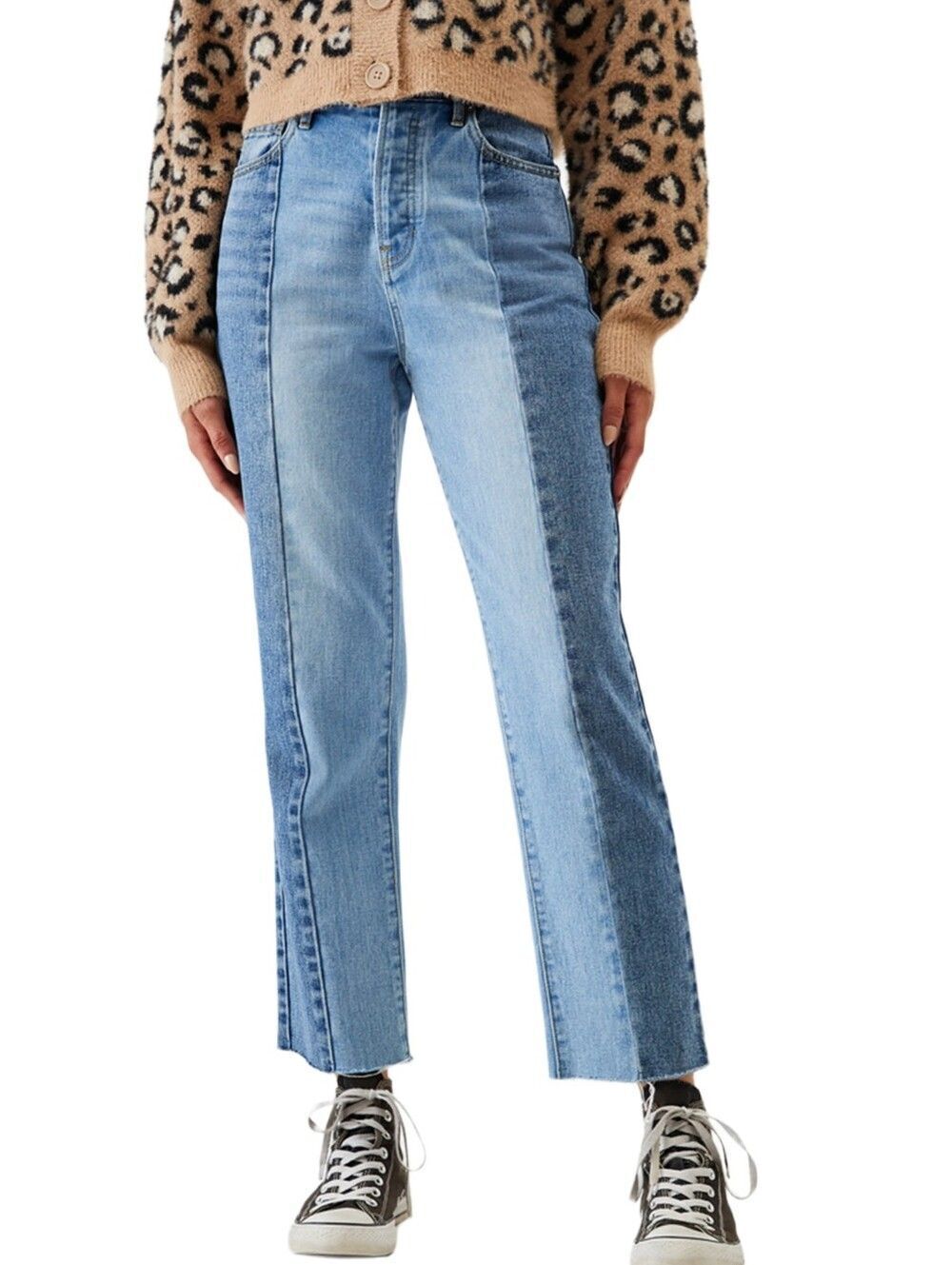 Pacsun Womens Medium Indigo Blue Two Panel High Waisted Straight Leg Jeans 24